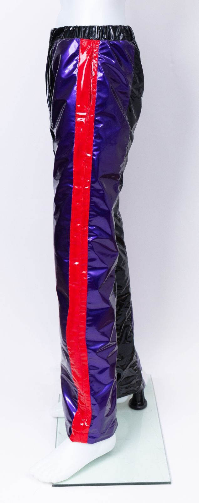 新作☆黒と赤、紫の配色がお洒落なエナメルジャージ上下セット