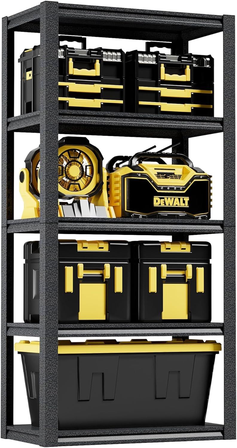 0385 Alebert 高耐荷重メタルラック スチールラック 5段 幅90 奥行40 高さ183cm メタルラック 棚 ラック 耐荷重900kg 高耐荷重収納棚 ステンレスラック 収納ラック スチール棚 置物架 組立簡単 高さ調整 物置 作業台