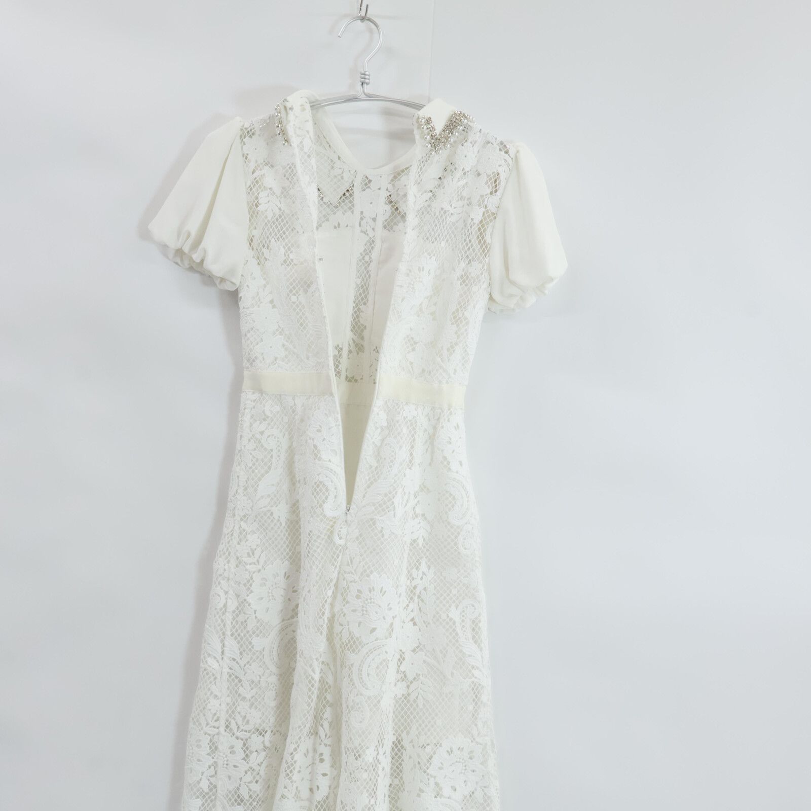 Self Portrait セルフポートレイト ﾎﾜｲﾄ SWF344Y16400 ﾊﾟｰﾙ装飾 ﾚｰｽ  