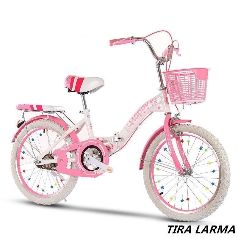 折りたたみ式子供用自転車変速自転車6段変速キッズバイクピンク高さ調節 誕生日プレゼント前後二重ブレーキ設計