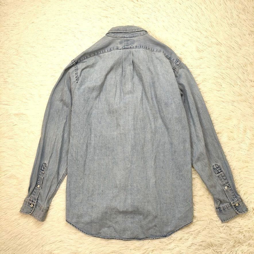 RALPH LAUREN ラルフローレン デニムシャツ 長袖 L メンズ 90s ポニー