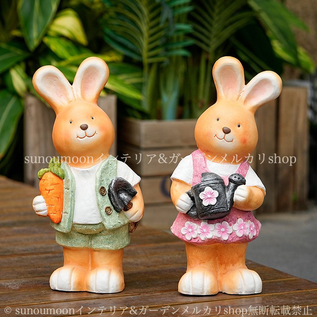 ラビット アニマル ガーデンインテリア 庭の装飾 ガーデン うさぎ ガーデンオブジェ 兎 ガーデニング 雑貨 ウサギ インテリア おしゃれ ガーデンオーナメント ガーデン雑貨 置物 お洒落 酸化マグネシウム 8-14