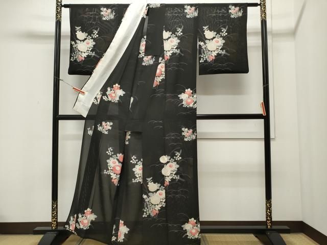 平和屋着物＊夏物 小紋 絽 花丸文 正絹 逸品 未使用 AAAX9840jd