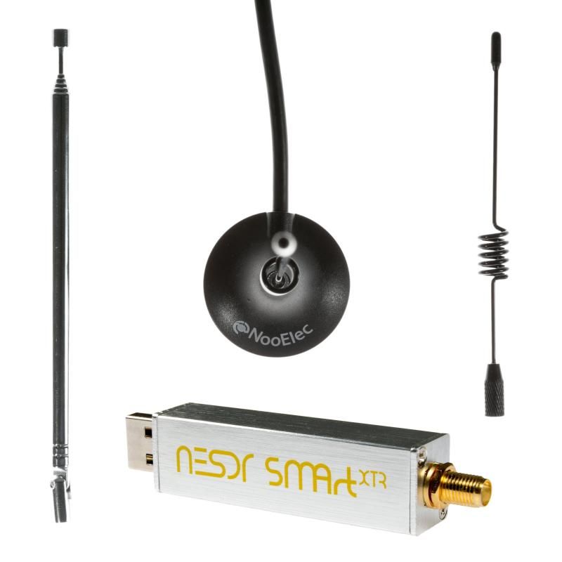 Nooelec NESDR SMArt XTRバンドル - 拡張チューニングレンジ アルミニウムエンクロージャ 0.5PPM TCXO SMA入力＆3アンテナを備えた RTL-SDR RTL2