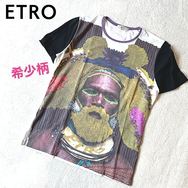 ETRO エトロ 総柄 希少柄 Tシャツ 半袖 カットソー 人柄 46 - アパレル