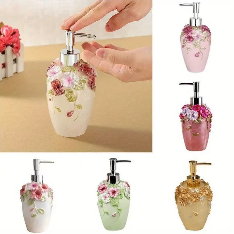 花柄のソープディスペンサー ソープディスペンサー 液体ボトル ハンドサニタイザーボトル サニタイザーボトル 収納ボトル ハンドソープ キッチン用品 バス用品 洗面用品 多目的 5色 かわいい xzdsanr SKLAD-KIRPICHA_RU
