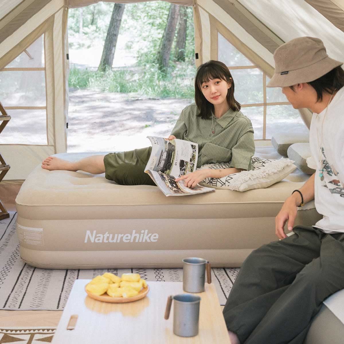 色: 砂色、2人用】Naturehike エアーベッド ダブルサイズ エアベッ