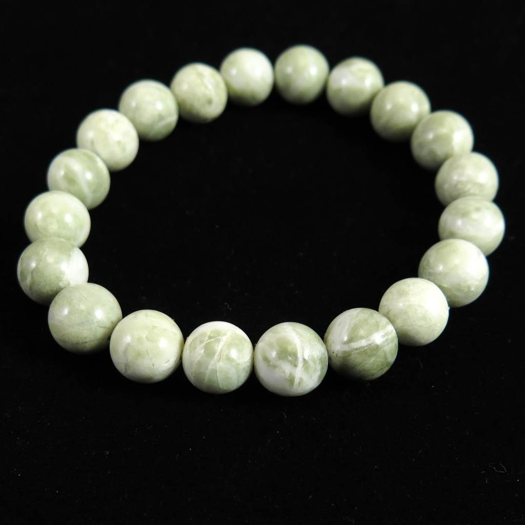 本翡翠、アップルグリーンブレスレット アップルグリーン 翡翠 ヒスイ ブレスレット 8.6mm-9.2mm 本翡翠