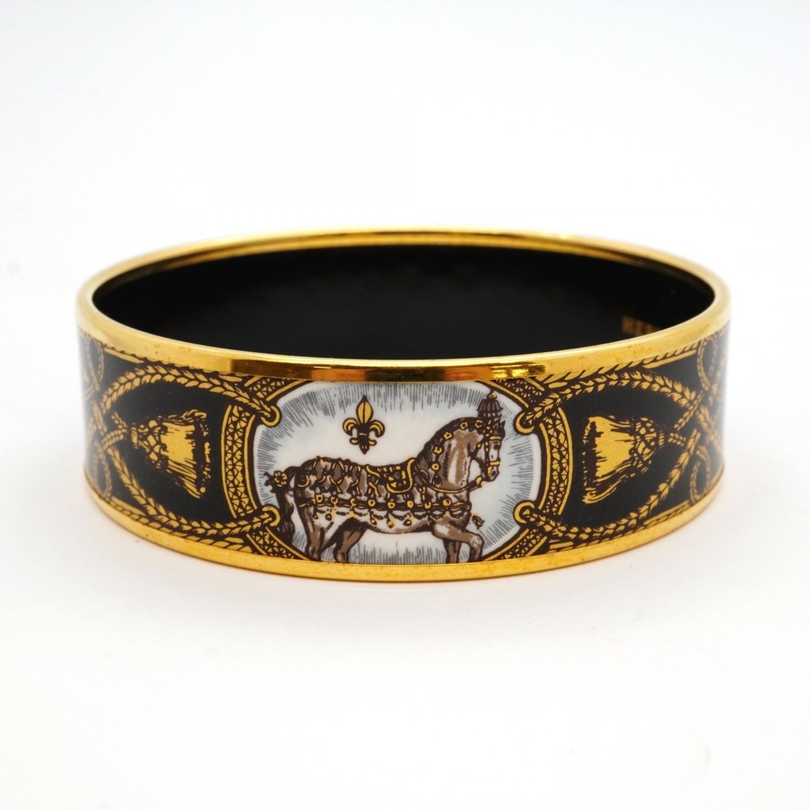 エルメス Hermes エルメス バングル エマイユGM GPメッキ 七宝焼き ゴールド ブラック ホワイトレディース FORTGASGNV_COM_BR