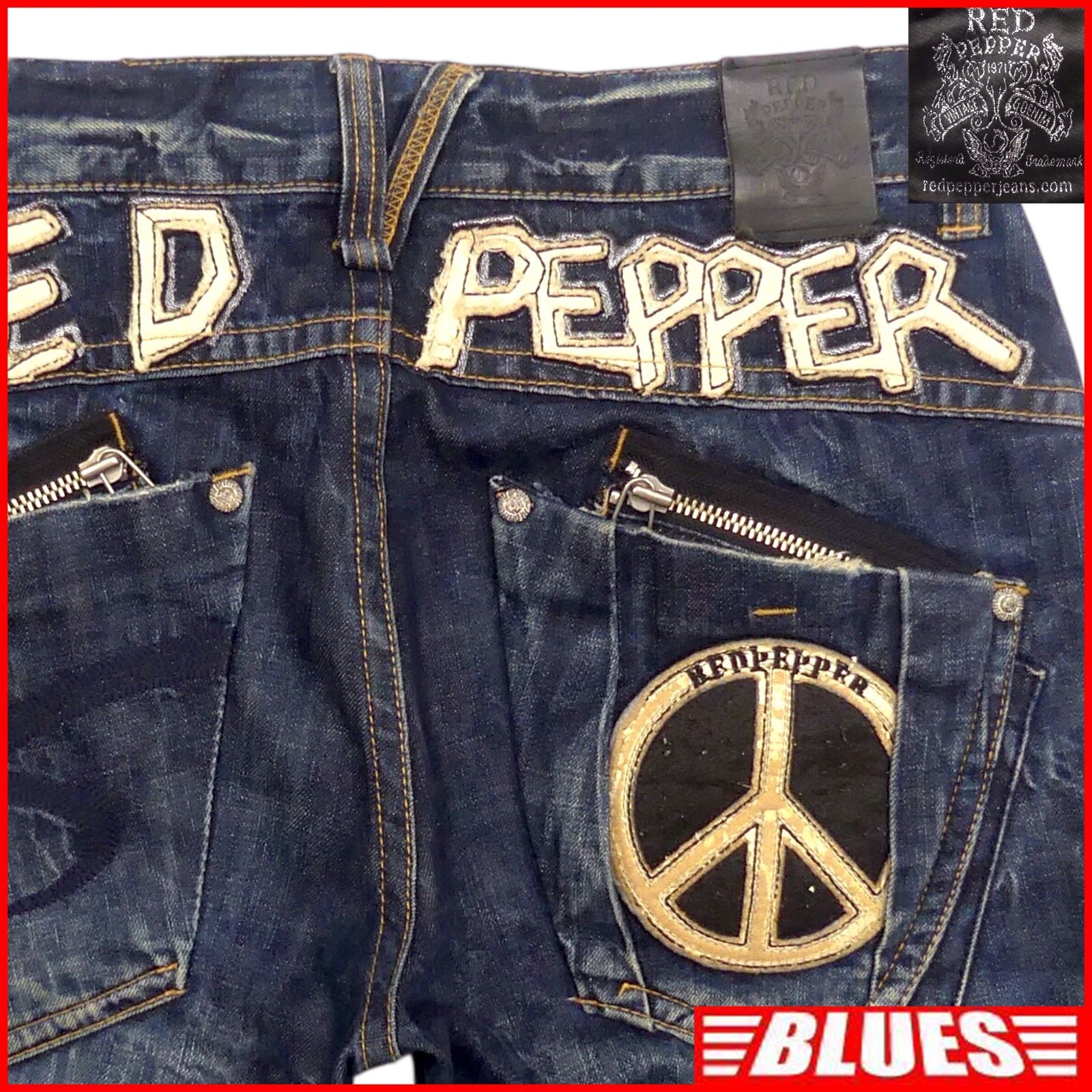 ◆レッドペッパー◆スキニー◆26◆Y2K◆ RED PEPPER Y2K CROSS WING STRETCH DENIM - メルカリ