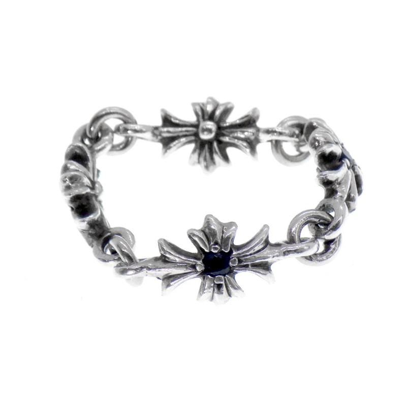 クロムハーツ CHROME HEARTS RING TNY E CH PLS SAP タイニー E CHプラス サファイア シルバー リング h4115