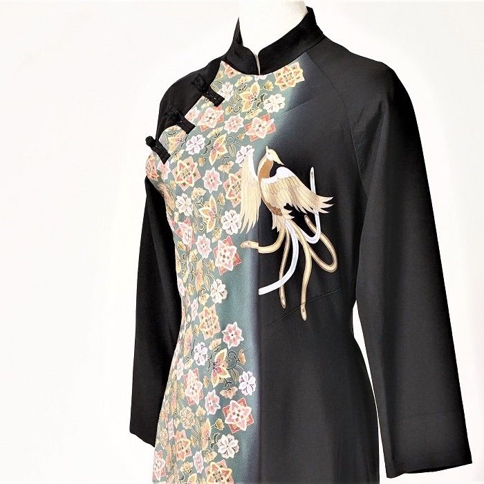 彩　着物リメイク♪ 黒留袖からロングワンピース❣️Ｍサイズ 楽天市場】留袖ドレス（着丈（スカート・ワンピース・ドレス