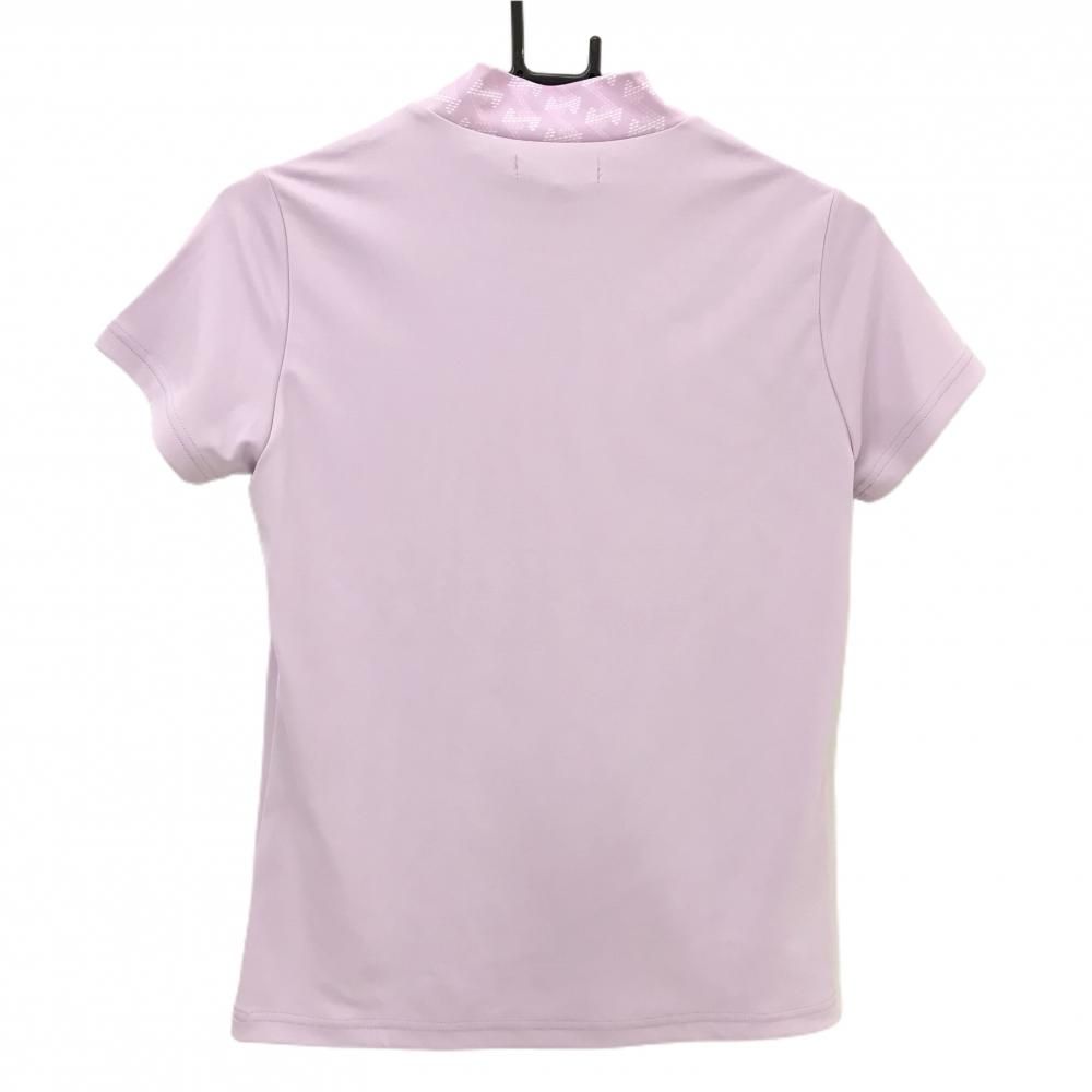 超 レザレクション 半袖ハイネックシャツ ピンク×白 ネック総柄 レディース S ゴルフウェア 2025年モデル Resurrection