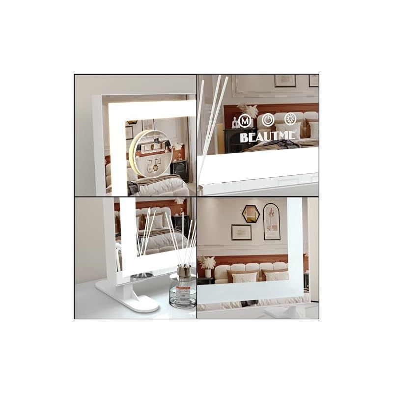 ★BEAUTME 化粧鏡 女優ミラー 卓上 3色モード 調整 ホワイト 鏡 ☆BEAUTME 化粧鏡 女優ミラー 卓上 3色モード 調整 ホワイト 鏡 メイク