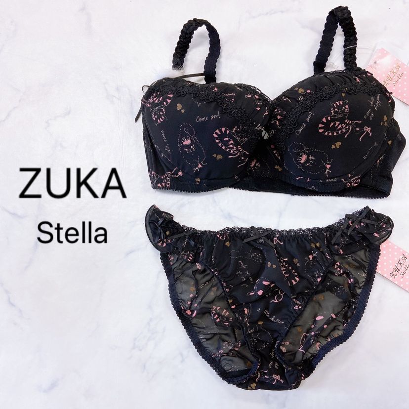 新品タグ付き】ZUKA Stella ズカ ステラ ブラジャー D70 ショーツ Mサイズ ２点セット 上下セット ランジェリー 下着 ブラック 猫  レース セクシー 透け感 かざり付き 普段使い デイリー使い 日常使い - メルカリ