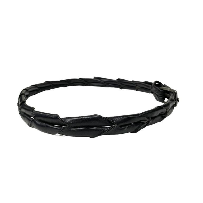 m.a+ カーフレザーシルバーステープルメッシュベルト 編み込み VA 1.5  