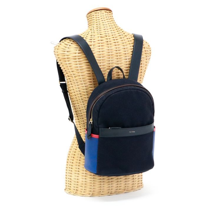 Paul Smithリュック バックパック ネイビー マルチストライプ ナイロン