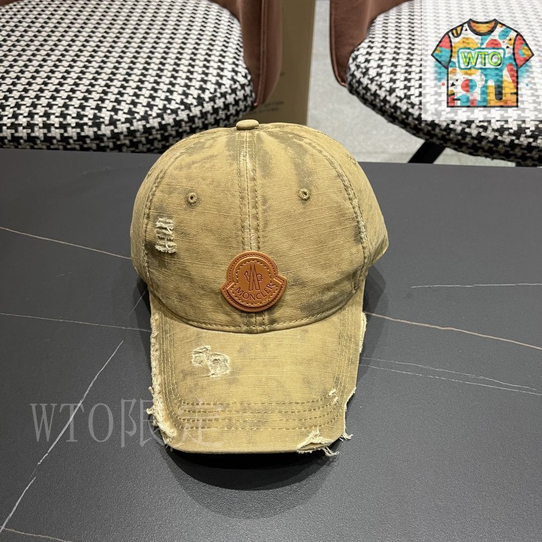 今日特価】Moncler 破洞ベースボールキャップ - メルカリ