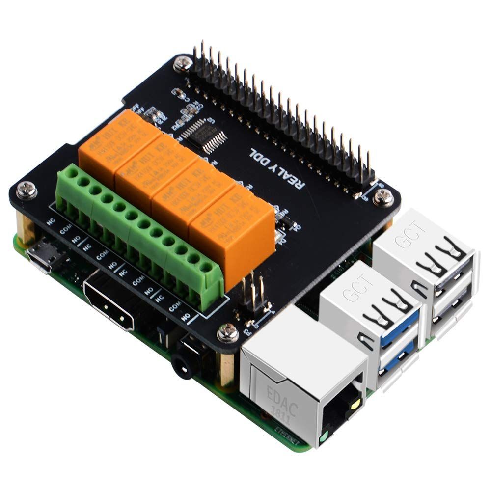 【在庫セール】Pi Pi拡張ボード4チャネルリレーボードモジュールRaspberry 4BおよびRaspberry Pi Raspberry 3モデルB +およびRaspberry GeeekPi Pi 3/2モデルB用のパワーリレーモジュール（プログラミング