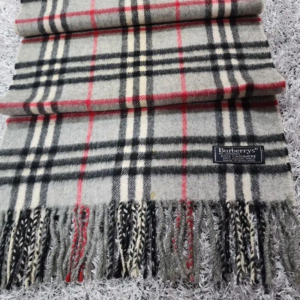 バーバリー赤ノバチェックマフラーストールショールスカーフアンゴラ