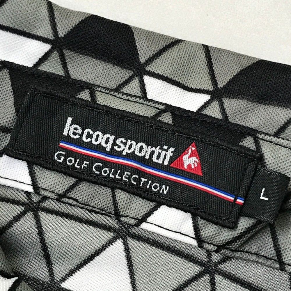 サイズ：L LE COQ GOLF ルコックゴルフ 2024年モデル 長袖ポロシャツ 総柄 グレー系 [240101424081] ゴルフウェア メンズ ストスト サイズ：L LE COQ GOLF ルコックゴルフ 2024年モデル 長袖