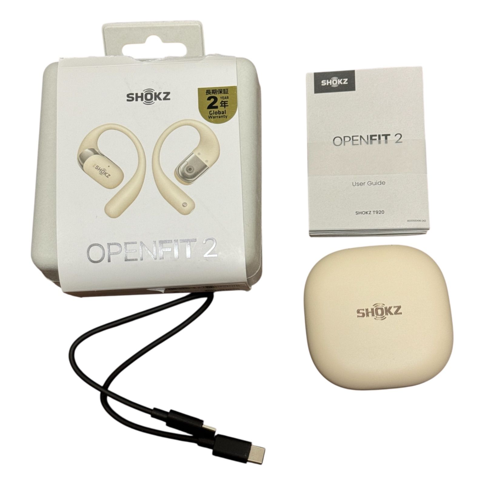 新品 Shokz OpenFit 2 オープンイヤーヘッドホン ベージュ 【公式