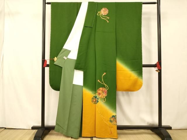 平和屋着物□豪華振袖 雪輪草花文 暈し染め 金彩 正絹 逸品 未