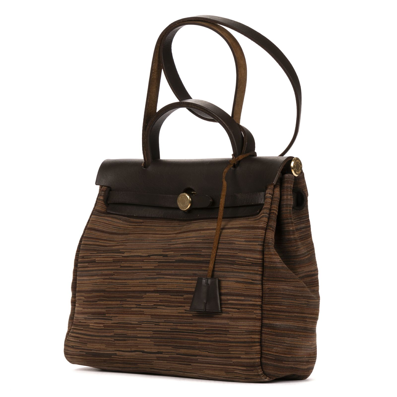 エルバッグ茶色ビブラート バレニアレザーA