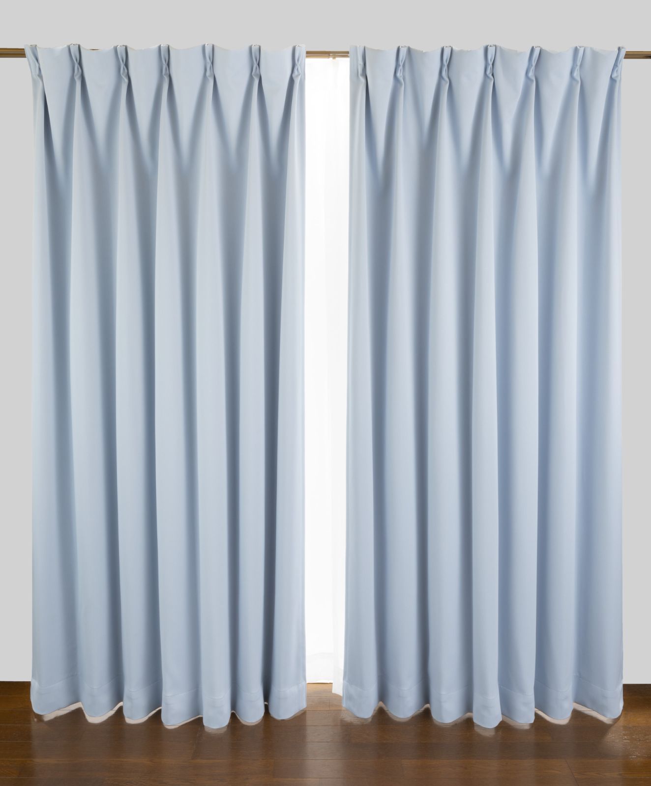 【送料無料】１級遮光無地遮熱防炎カーテン【コロレ】　　巾130cmX丈85cm～130cm　１枚入　ブルー