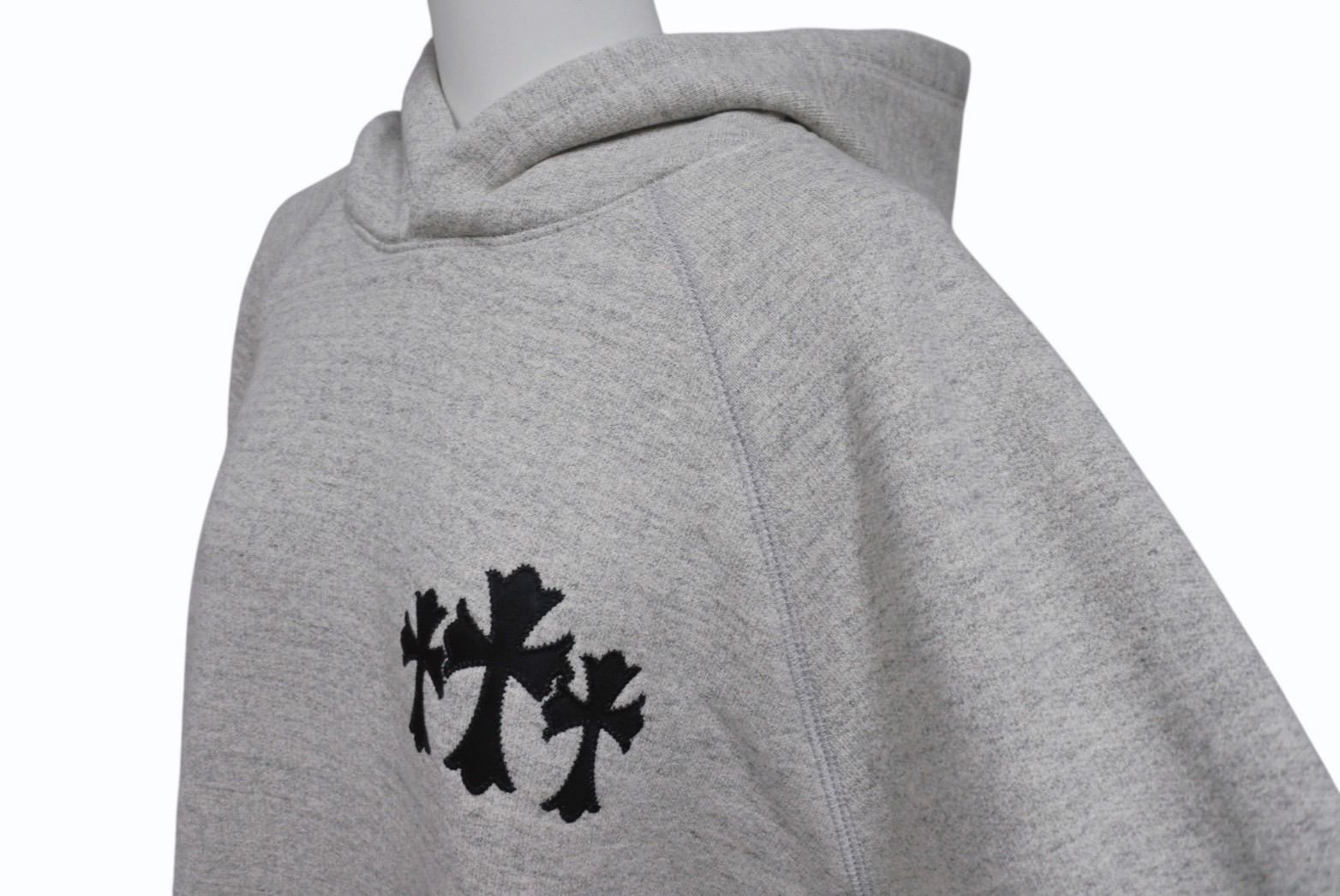 希少♪CH◆ 背面CHロゴ セメタリークロスパッチグレーフーディー 新品未使用 CHROME HEARTS クロムハーツ 7-11 HOODIE セメタリ
