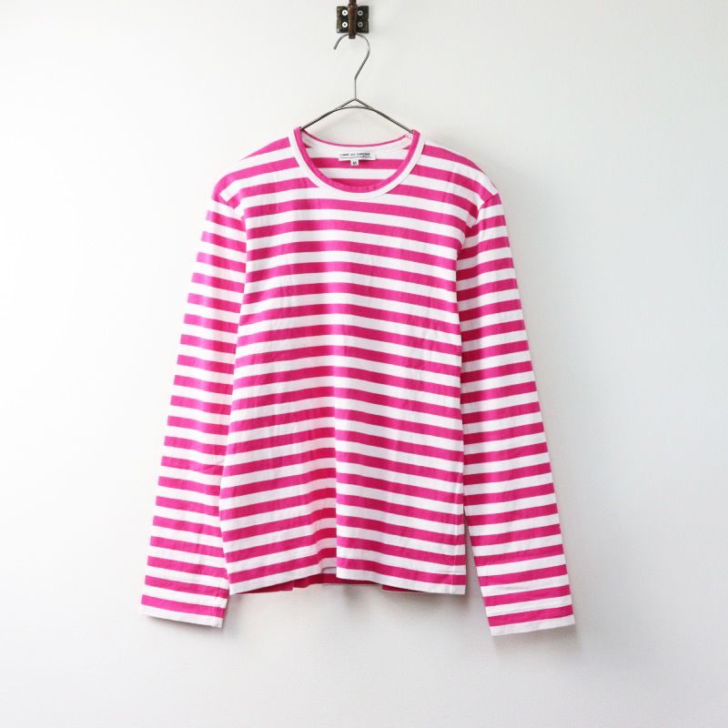 PLAY COMME de GARÇONS 長袖カットソー ボーダー ピンク S コムデギャルソン COMME des GARCONS order Les TEE ボーダー