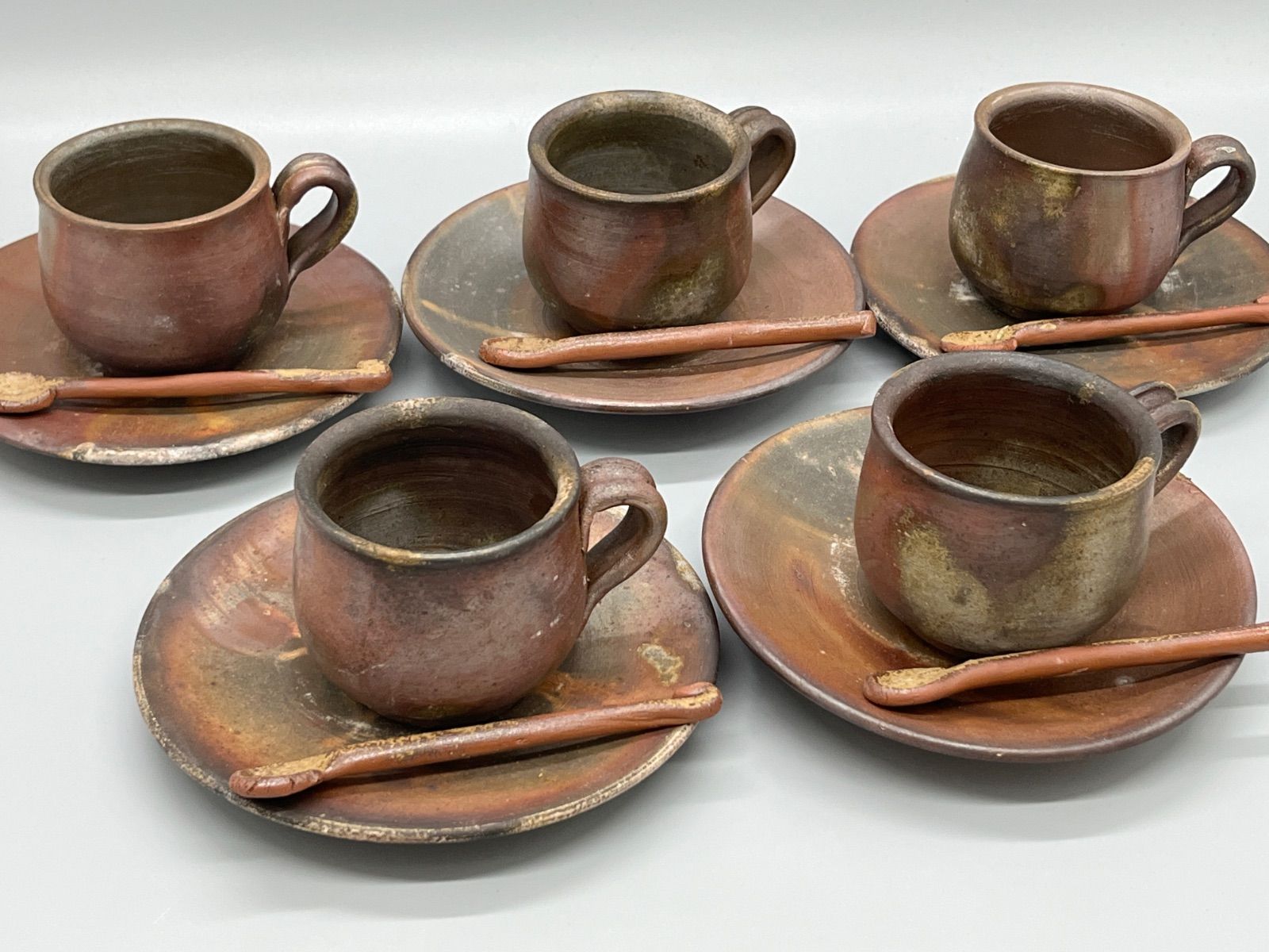 備前焼　カップ&ソーサー2客 在名】備前焼 カップ&ソーサー 5客セット - メルカリ