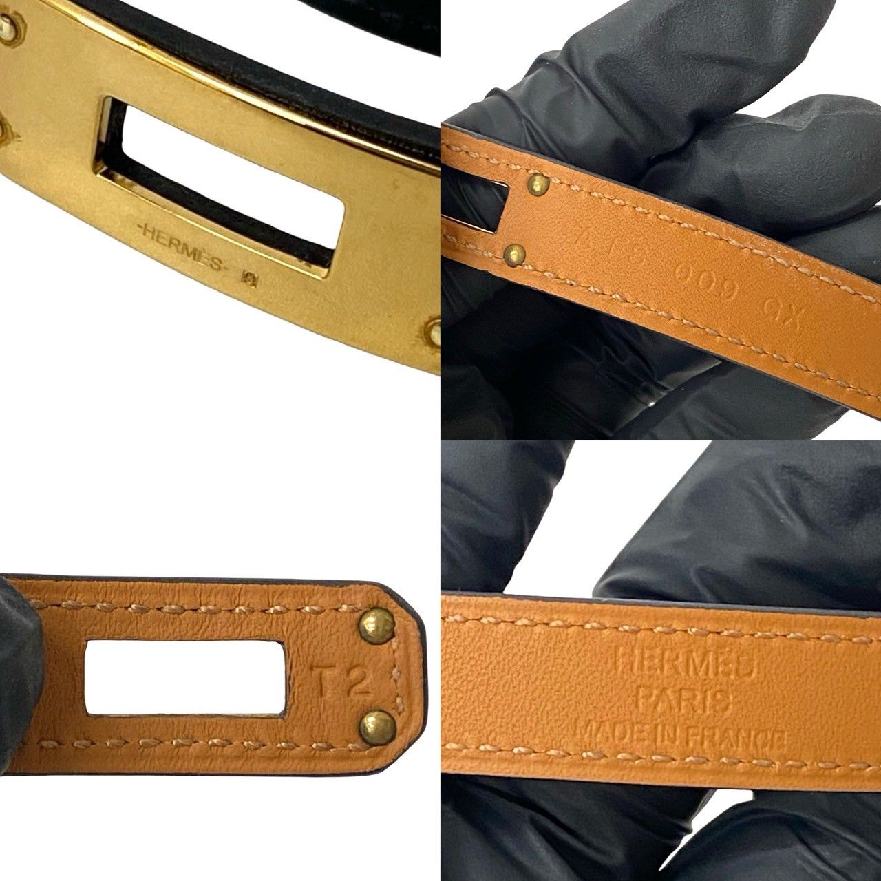 ほぼ未使用 A 刻印 HERMES エルメス レザー ブレスレット ケリー