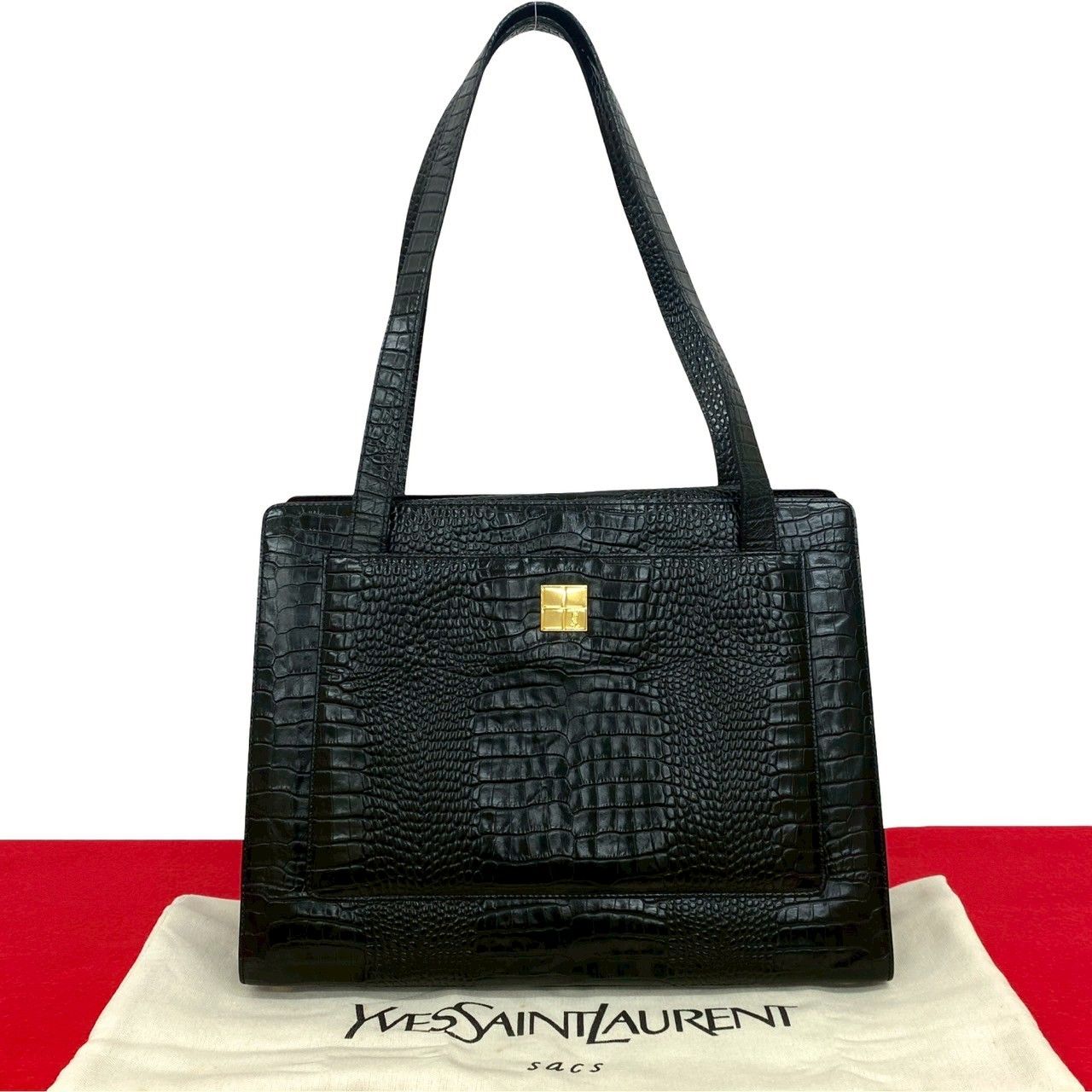【極希少品】　イヴサンローラン　バッグ　ヴィンテージ　ロゴ Yves Saint Laurent 極 美品 希少品 YVES SAINT LAURENT イヴ