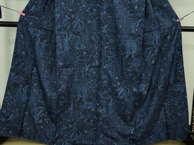 平和屋着物□極上 石川県指定無形文化財 牛首紬 白山工房 手織り 人物