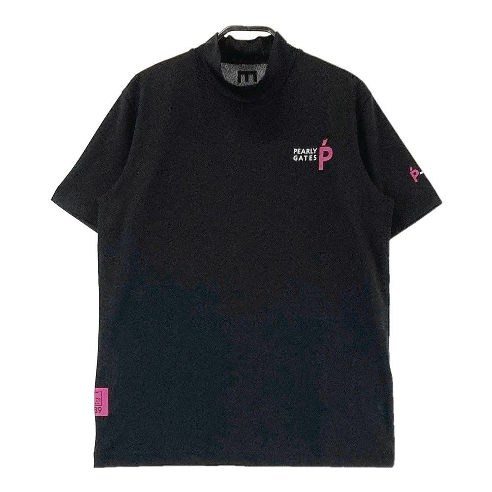 サイズ：3 PEARLY GATES パーリーゲイツ 2023年 ハイネック 半袖Tシャツ  ブラック系 [240101472110] ゴルフウェア メンズ ストスト PEARLY GATES パーリーゲイツ 2023年 ハイネック 半袖Tシャツ