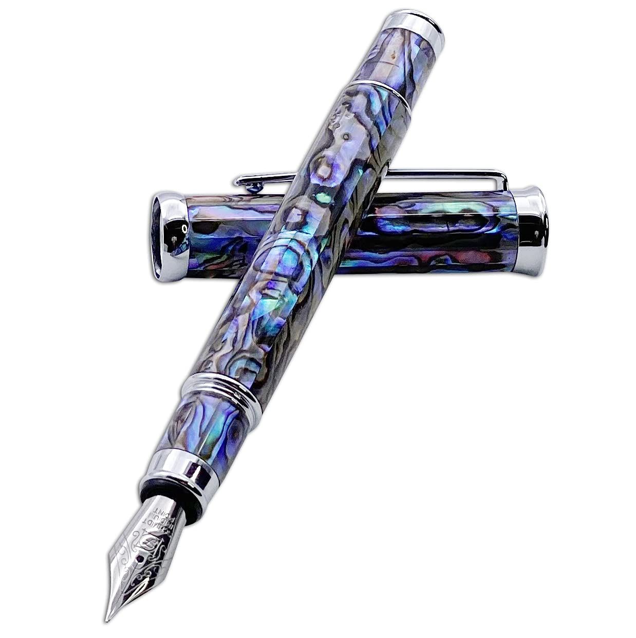 万年筆 ドイツ製 アワビ貝殻 ファインニブ 細字 滑らかな書き心地 LUX 精巧な 万年筆 ギフトセット 男女兼用 LACHIEVA プレゼント 贈り物