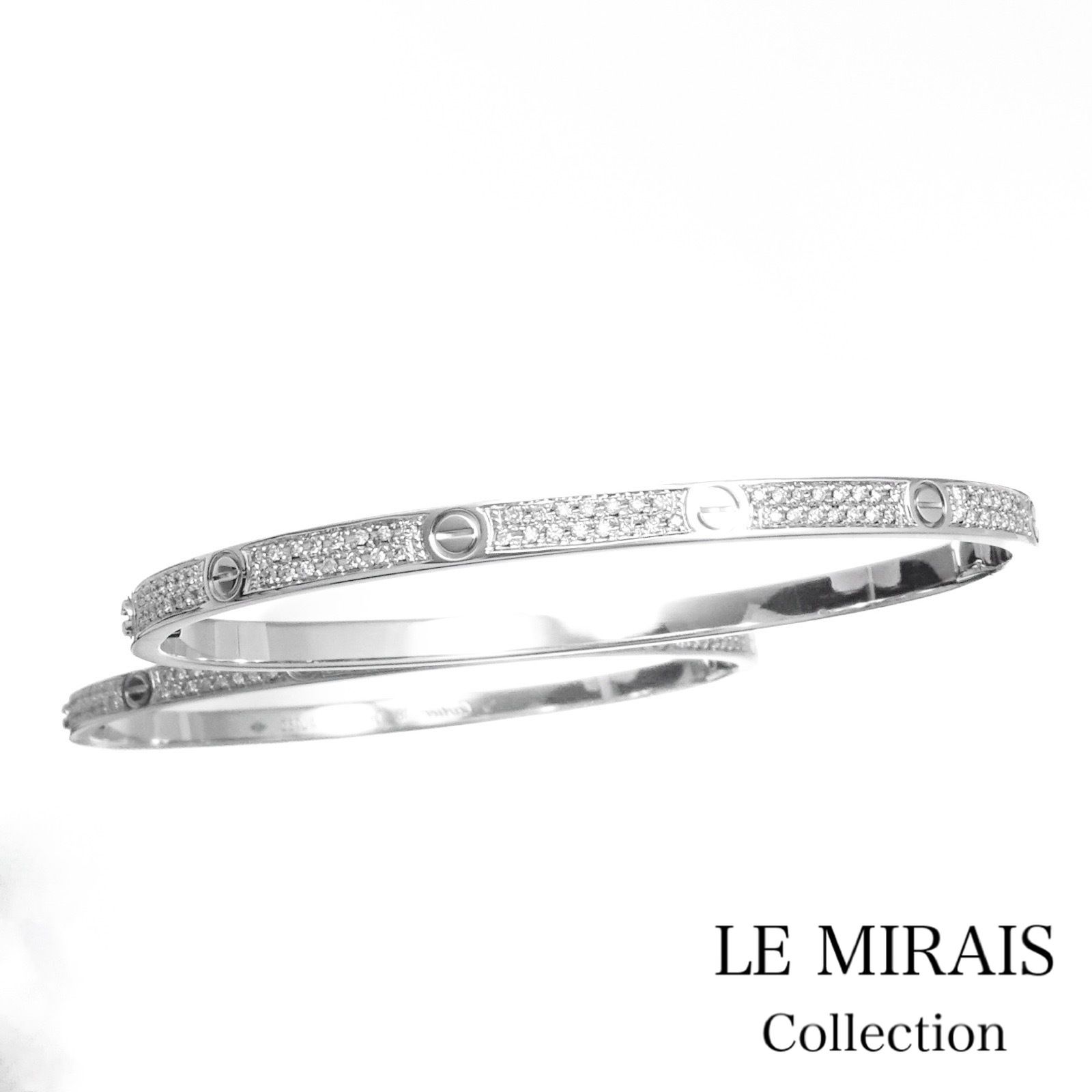 【保証書付】カルティエ ラブブレス WG 18 ホワイトゴールド 保証書付】カルティエ ラブブレス #18 SM WG ダイヤ 18 K18WG