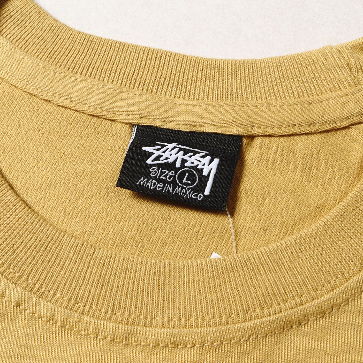 新品 STUSSY ステューシー Tシャツ サイズ:L 21AW ビッグ SSリンクロゴ クルーネックTシャツ BIG LINK TEE カーキ  トップス カットソー 半袖 ストリート ブランド