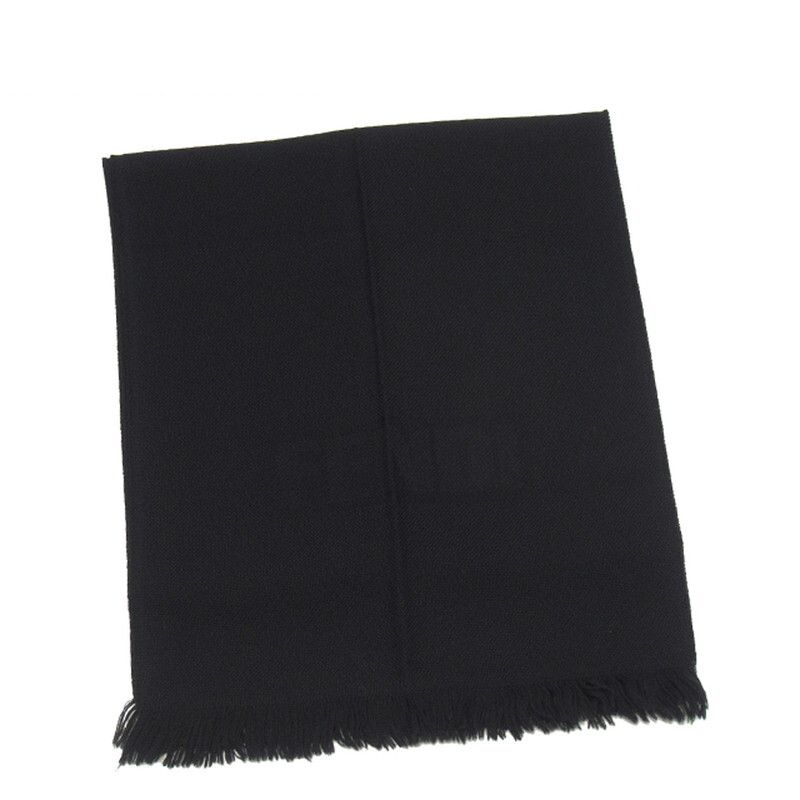 フェンディ FENDI マフラー ロゴ ブラック レディース 中古
