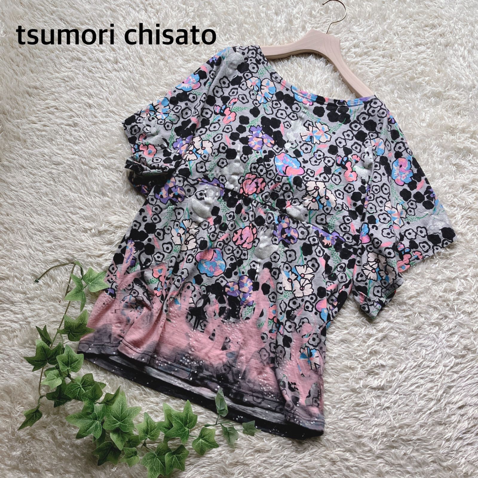 ツモリチサト TSUMORI CHISATO ツモリチサト 総柄切替デザイン 半袖