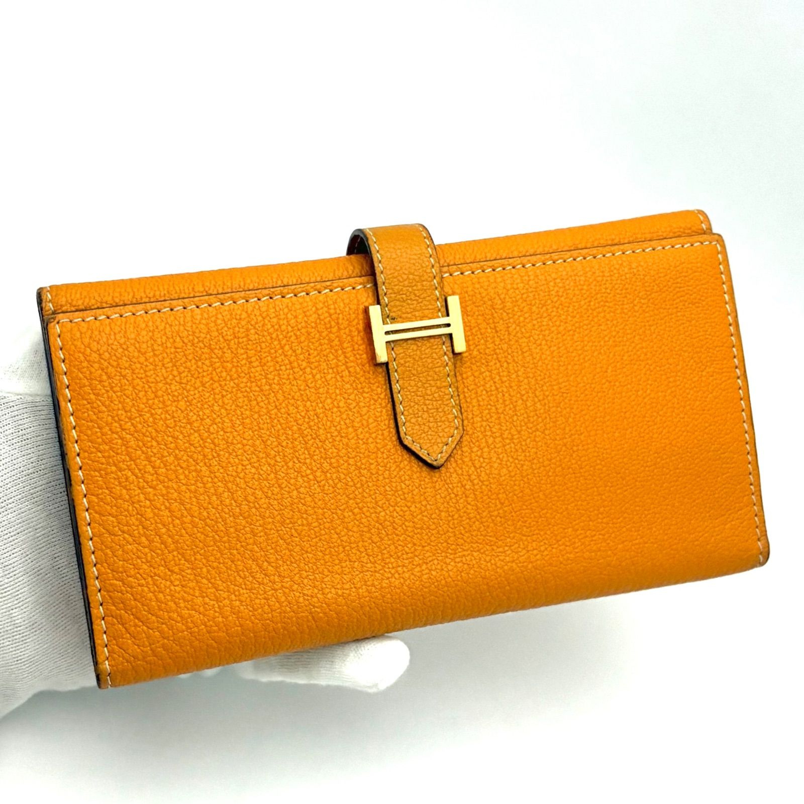 直送商品 希少】HERMES エルメス 三つ折り財布 べアン デュプリ長財布 小物