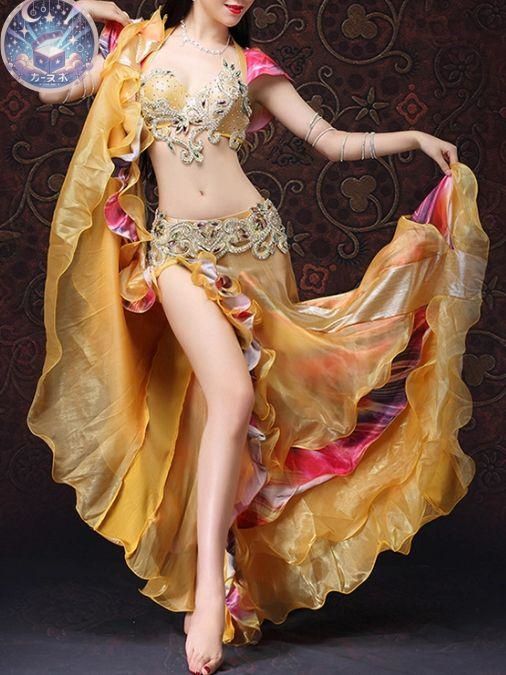 ♥ ベリーダンス衣装 セットアップ ブラ スカート レッド オーダーサイズ