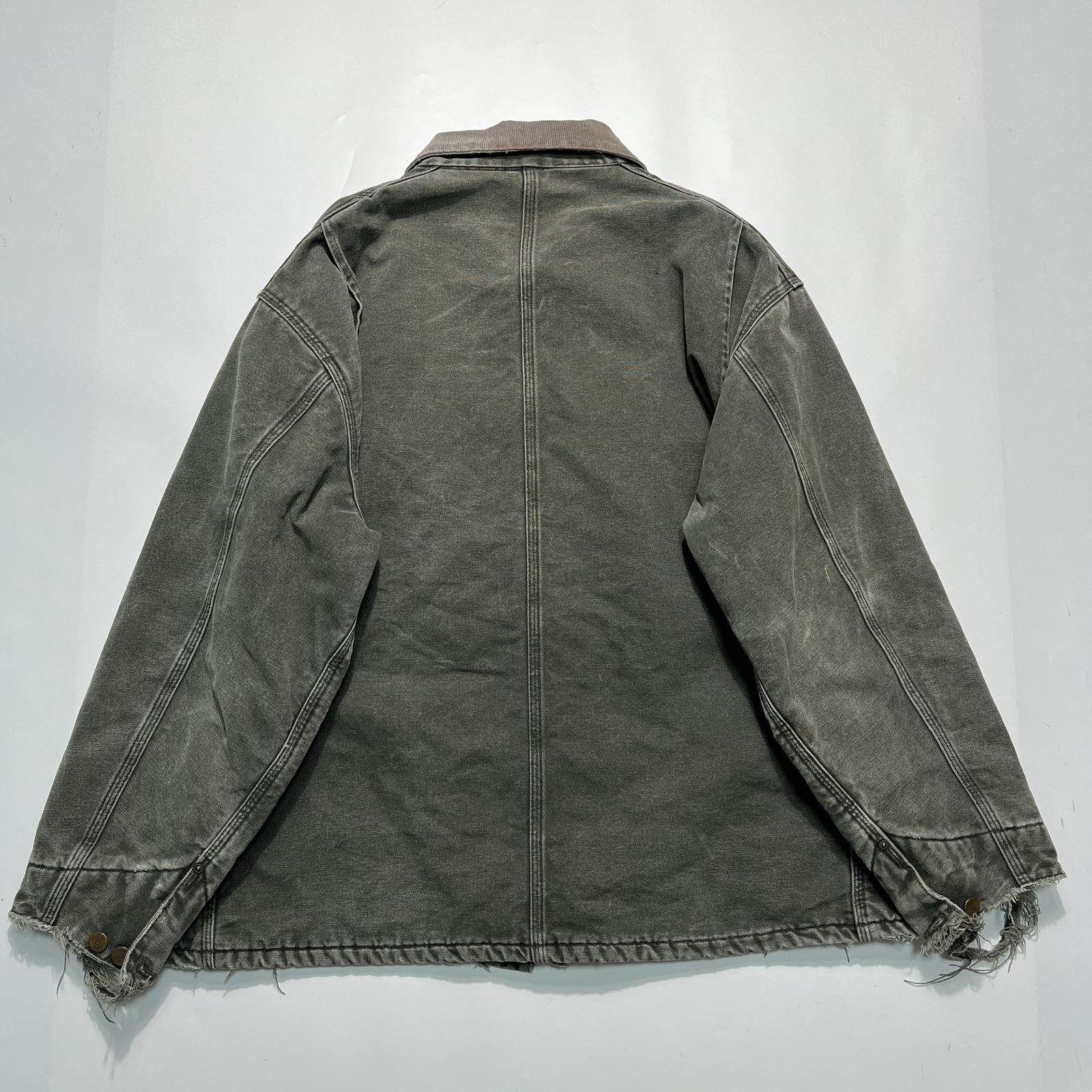 希少モデル カーハート カバーオール ダック生地 チョアコート モスグリーン M Carhartt 古着 80~90年代 カーハート ミシガンチョアコート