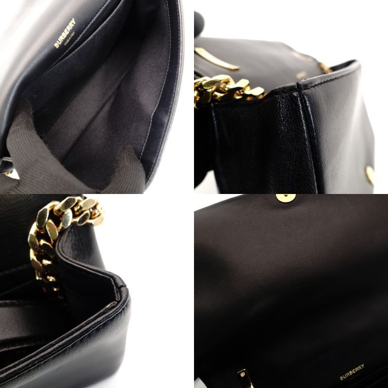 バーバリー BURBERRY TB ロゴ チェーン ショルダーバッグ ブラック