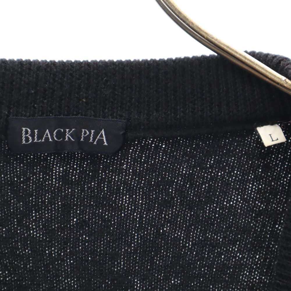 ブラックピア 日本製 ウール 長袖 セーター L ブラック BLACK PIA ニット メンズ