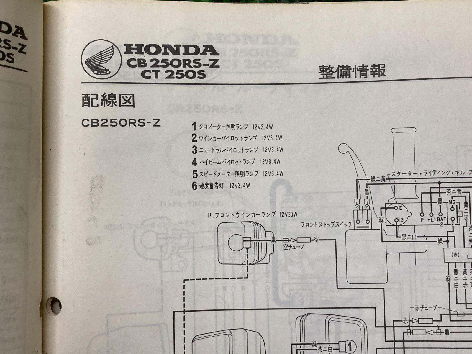 ホンダ-CB250RS・CB250RS-Z・CT250S 目新し サービスマニュアル