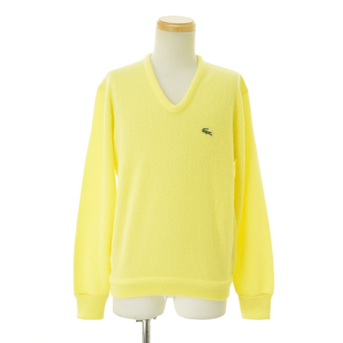 【IZODLACOSTE】70s 糸巻きタグ Vネックアクリル長袖ニットセーター