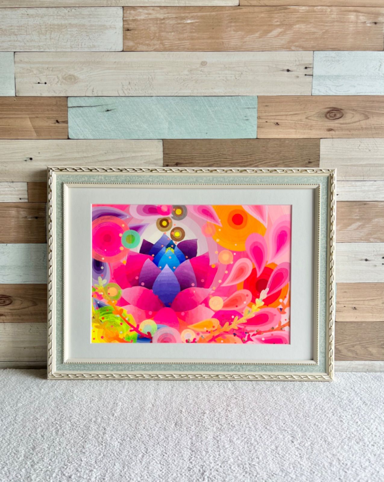 お花のアクリル画★送料込み アクリル画 花