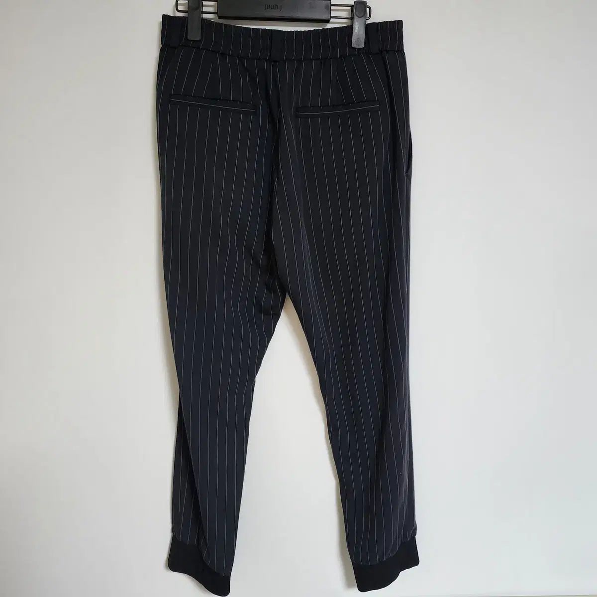【激安セール】 78 システムオム ブラック ストライプ スラックス ジョガー パンツ SH1H5